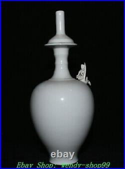 13 Old Chinese Song Dynasty Ding Kiln Porcelain Dragon Beast Head Bottle Vase