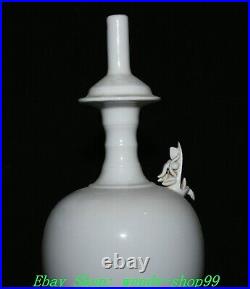 13 Old Chinese Song Dynasty Ding Kiln Porcelain Dragon Beast Head Bottle Vase