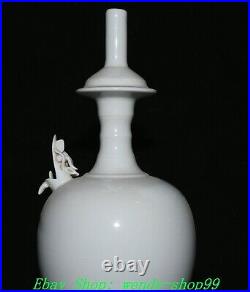 13 Old Chinese Song Dynasty Ding Kiln Porcelain Dragon Beast Head Bottle Vase