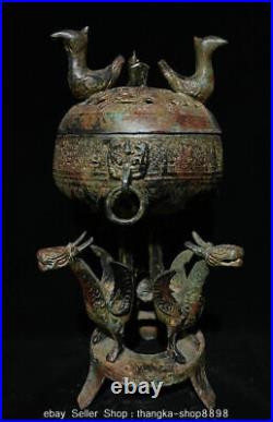 13 Rare Old Chinese Bronze Ware Dynasty Palace Phoenix Dragon Beast Censer