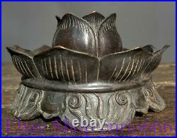 14 Antique Chinese Bronze Dynasty Palace Dragon Ear lotus Incense Burner Censer