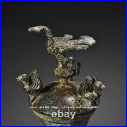 14 Old Chinese Bronze Ware Inscription Word Dragon Phoenix Beast Bottle Vase 14 Old Chinese Bronze Ware Inscription Word Dragon Phoenix Beast Bottle Vase