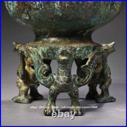 14 Old Chinese Bronze Ware Inscription Word Dragon Phoenix Beast Bottle Vase 14 Old Chinese Bronze Ware Inscription Word Dragon Phoenix Beast Bottle Vase
