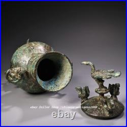 14 Old Chinese Bronze Ware Inscription Word Dragon Phoenix Beast Bottle Vase 14 Old Chinese Bronze Ware Inscription Word Dragon Phoenix Beast Bottle Vase