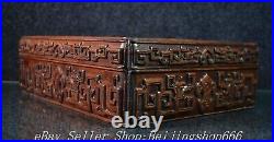 14 Old Chinese Huanghuali Wood Carved Dynasty Dragon Storage Box Statue