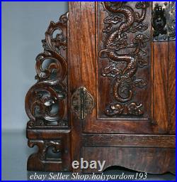 15.2 Old Chinese Huanghuali Wood Dynasty Dragon Drawer Cupboard Cabinet