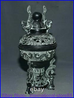 15.6 Rare Old Chinese Bronze Ware Dynasty Palace Phoenix Dragon Beast Censer