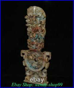 15 Old Antique Chinese Hetian Jade Carving Palace Dragon Pixiu Beast Yu Bi