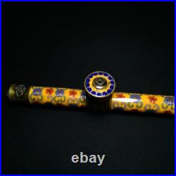 16.5 Inch Chinese Brass Cloisonne Carving Inlay Dragon Eagle Flower Tobacco Pipe 16.5 Inch Chinese Brass Cloisonne Carving Inlay Dragon Eagle Flower Tobacco Pipe
