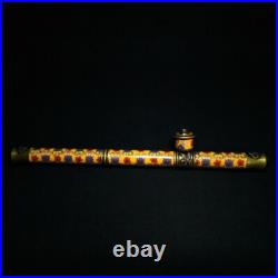 16.5 Inch Chinese Brass Cloisonne Carving Inlay Dragon Eagle Flower Tobacco Pipe 16.5 Inch Chinese Brass Cloisonne Carving Inlay Dragon Eagle Flower Tobacco Pipe