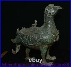 16 Old Chinese Bronze Ware Dynasty Palace Phoenix Dragon Elephant Zun Statue