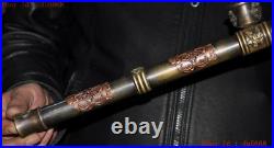 17China Chinese Bronze eagle Dragon Beast head Smoking Case Tools Tobacco Pipe