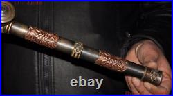 17China Chinese Bronze eagle Dragon Beast head Smoking Case Tools Tobacco Pipe