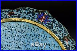 17th / 18th Century Antique Chinese Cloisonne Dish with Dragon & Phoenix