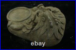 18 cm Chinese Tang Sancai Porcelain Inkstone Pottery Dragon Inkstone