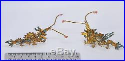 1800s ANTIQUE CHINESE DRAGON PAIR KINGFISHER FEATHER HAIR ORNAMENTS