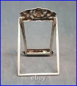 1900's Solid Silver Chinese Export Miniature Photo Frame Dragons