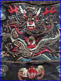 19th Century China Qing Dynasty Mandarin Dragon Silk Collar