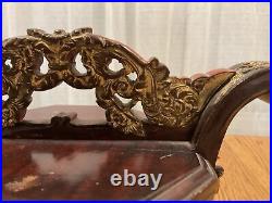 19th Century Chinese 24k Layered Wooden Basket Tea Pot Warmer Hand Made Dragon