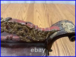 19th Century Chinese 24k Layered Wooden Basket Tea Pot Warmer Hand Made Dragon