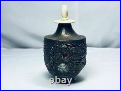 19th Chinese Qing Silver Enamel Dragon Snuff Bottle Fine Detail 2.6/8