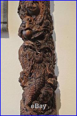 2,2kg! Unique Agarwood Aloeswood Dragon Sculpture HANDMADE