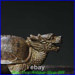 2.3 Old Chinese Bronze Gilt Feng Shui Inscription Dragon Turtle Animal Statue 2.3 Old Chinese Bronze Gilt Feng Shui Inscription Dragon Turtle Animal Statue
