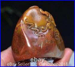 2.8 Chinese Natural Shoushan stone Carving Dragon Pixiu Beast Seal Signet