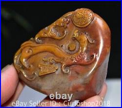 2.8 Chinese Natural Shoushan stone Carving Dragon Pixiu Beast Seal Signet