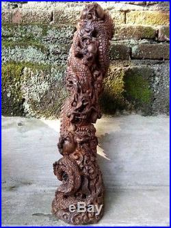 2,8kg! Unique Agarwood Aloeswood Dragon Sculpture HANDMADE