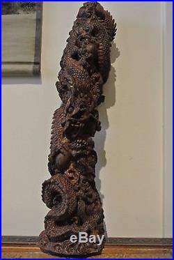 2,8kg! Unique Agarwood Aloeswood Dragon Sculpture HANDMADE