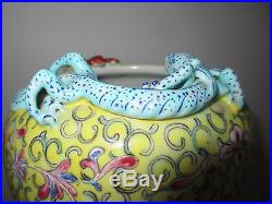2 Matching Antique Vintage Chinese Porcelain Vases Bowls Planters Dragon & Bats