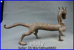 20.4 Antique Chinese Bronze Ware Dynasty Zodiac Year Animal Dragon Beast Statue