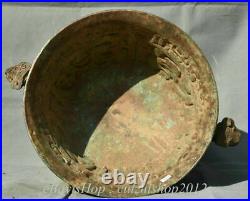 20 Antique Chinese Bronze Ware Dynasty Palace Beast Face Dragon Ear Censer
