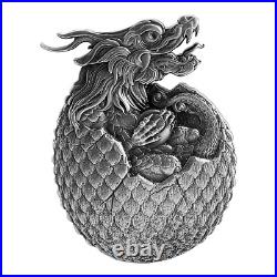 2022 Chad Chinese Dragon Egg 10,000 Francs Shaped High Relief Mintage 500