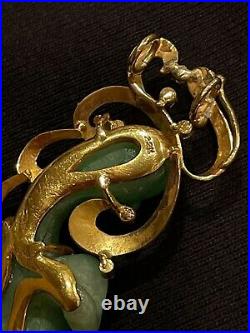 22k Jade Dragon Pendant