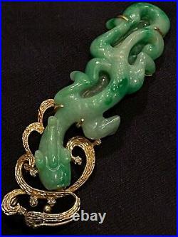 22k Jade Dragon Pendant