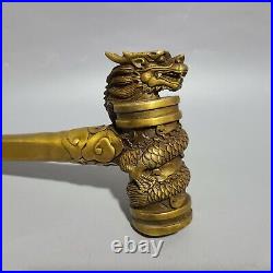25 cm Chinese Brass Dragon hammer Bronze animal hammer sculpture