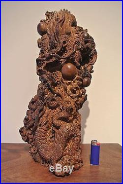 2503grams! Unique Agarwood Aloeswood Dragon Sculpture Statue HANDMADE