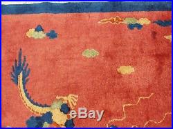 3'1 x 5' Fascinating Antique Art Deco Dragon Chinese Oriental Rug, #16866
