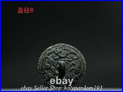3.2 Antique Chinese Bronze Ware Shang Dynasty Dragon Beast Round Copper mirror
