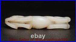 3.4 Chinese Natural Hetian White Jade Nephrite Carving Dragon beast Statue