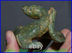 3.5'' Old Chinese Shang Dynasty Bronze Ware Dragon Loong Beast Statue Sculpture