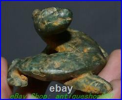 3.5'' Old Chinese Shang Dynasty Bronze Ware Dragon Loong Beast Statue Sculpture