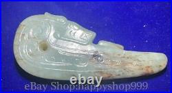 3.5 Old Chinese palace dynasty Hetian Jade Dragon beast Yubi Amulet Pendant