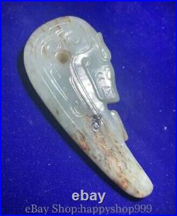 3.5 Old Chinese palace dynasty Hetian Jade Dragon beast Yubi Amulet Pendant