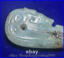 3.5 Old Chinese palace dynasty Hetian Jade Dragon beast Yubi Amulet Pendant