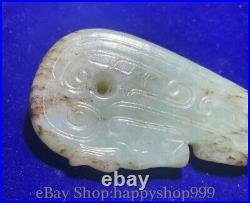 3.5 Old Chinese palace dynasty Hetian Jade Dragon beast Yubi Amulet Pendant