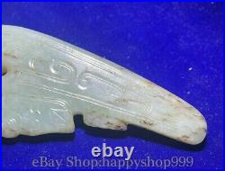 3.5 Old Chinese palace dynasty Hetian Jade Dragon beast Yubi Amulet Pendant