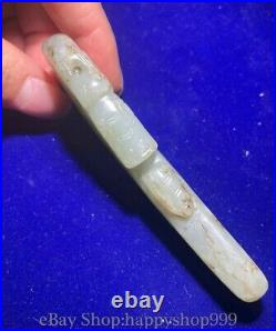 3.5 Old Chinese palace dynasty Hetian Jade Dragon beast Yubi Amulet Pendant